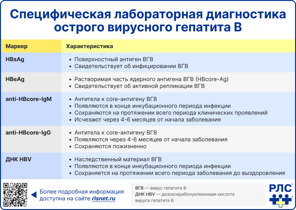 Специфическая лабораторная диагностика острого вирусного гепатита В