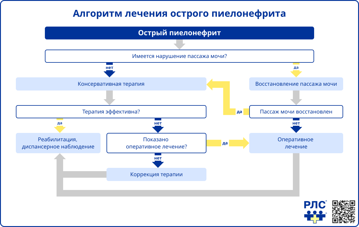 Алгоритм лечения острого пиелонефрита